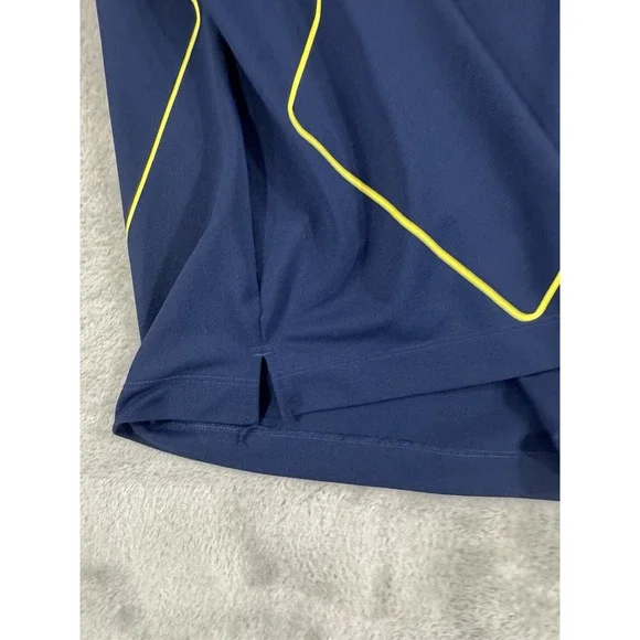 Nike Golf Polo Mens XXL Local Golf Club Embroidered Patch Geometric Dri Fit Blue - Picture 9 of 14